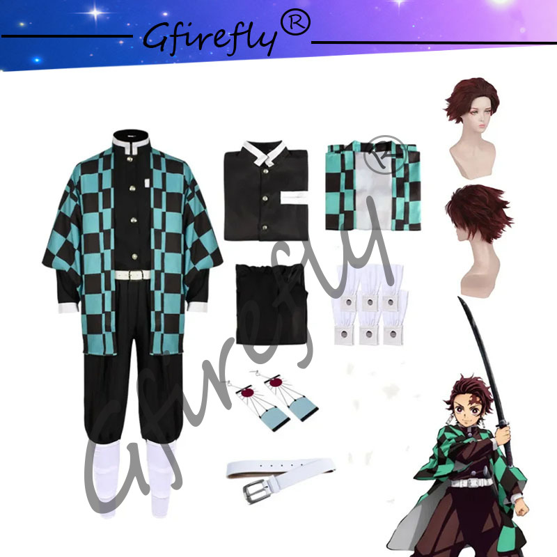Anime Cosplay Mask - Kamado tanjirou-刀のコスプレコスチュームセット,刀アクセサリー,アニメの服,ドロップ,ユニフォーム
