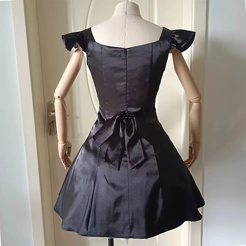 Anime Cosplay Cafe - ADFF15バニーエイリアンステージ3周年記念コスプレ衣装ウィッグミジブラックセクシードレスバニーガールセットカフェメイド衣装ハロウィン