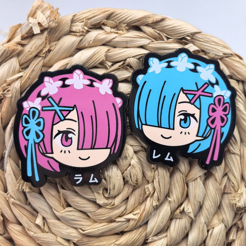 Anime Cosplay Rem - ラムレムメタルバッジアニメ再：ゼロから始める異世界生活ピンかわいいブローチバックパック衣類ラペルコスプレおもちゃ装飾