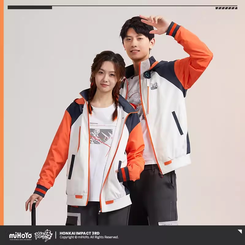 Anime Cosplay Couple - miHoYo ゲームキアナコート Honkai Impact 3 キアナカスラナシリーズ織物アウターフーディトップカップル旅行服コスプレクリスマスギフト