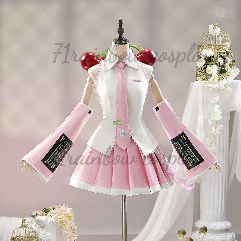 Cosplay Anime N - さくらミクコスプレ衣装ミク制服 JK フォーミュラドレスセット服アニメミク衣装コスプレ