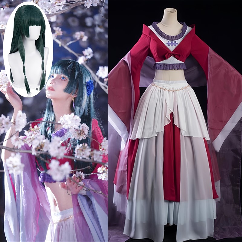 Anime Cosplay Dance - アニメ Maomao コスプレ衣装ダンスパーティードレス薬局日記女性女性 80 センチメートルかつら Maomao