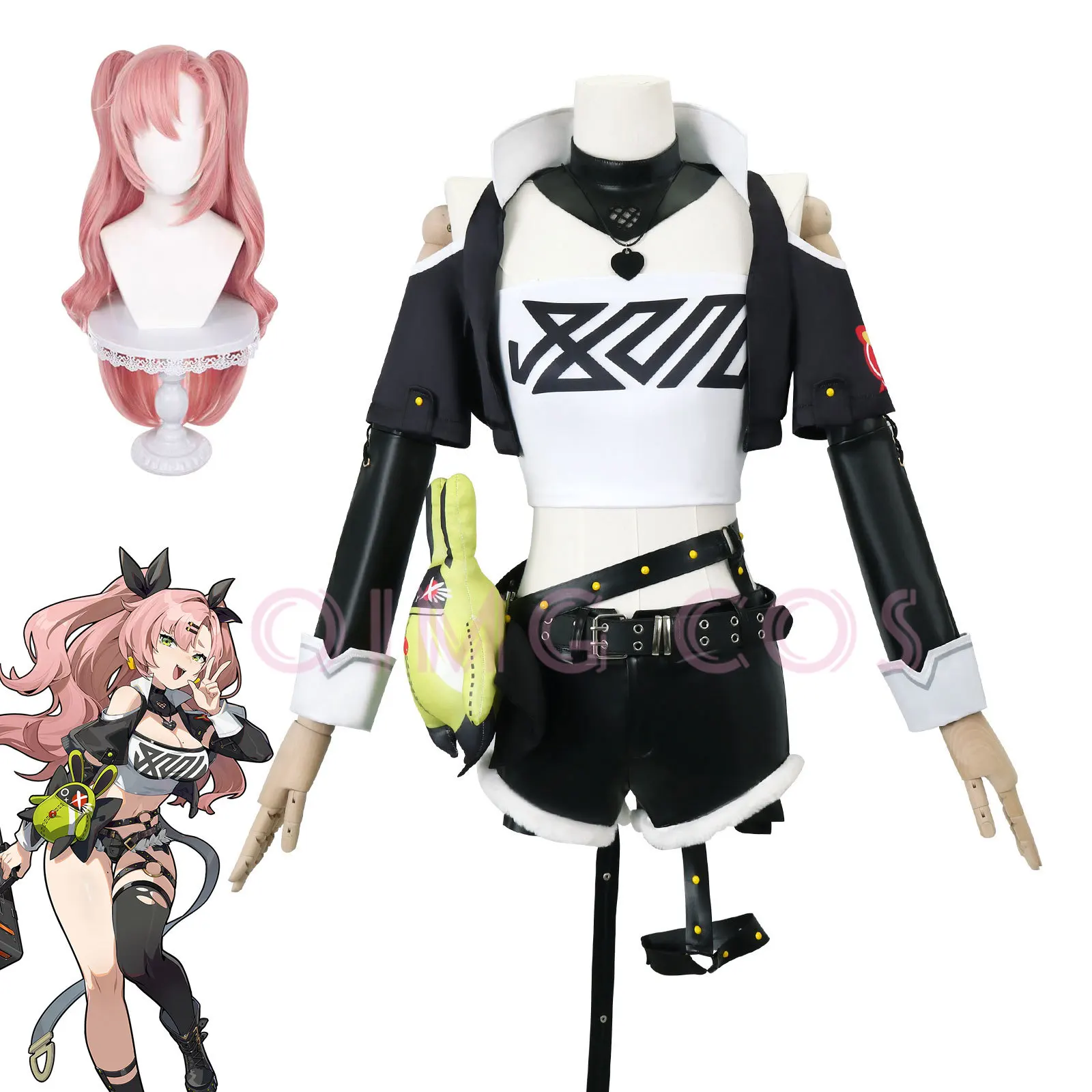 Anime Cosplay Ladies - ニコール・デマラ・ゼンレス・ゾーン・ゼロコスプレ衣装制服ウィッグアニメハロウィンコスチュームパーティー仮装女性ゲーム