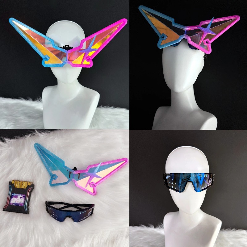Anime Cosplay Ladies - ゲーム Honkai: スターレール シルバーウルフ コスプレ小道具 カラフルなメガネセット