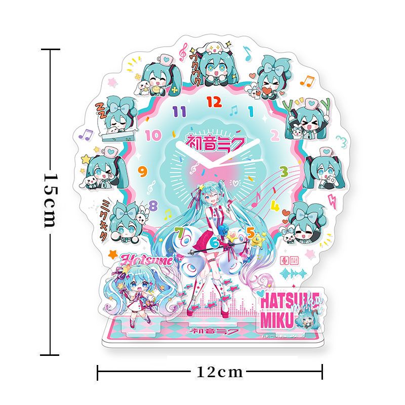 初音ミクアニメアクリル時計スタンドデスクトップ装飾クリエイテ - Cosplay Anime N のレビューと価格