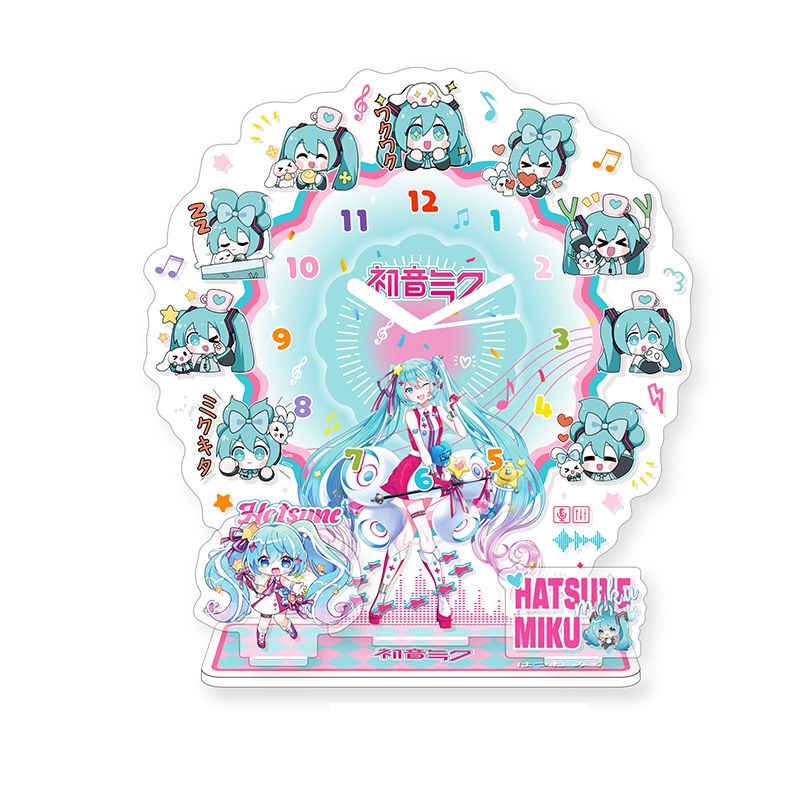 初音ミクアニメアクリル時計スタンドデスクトップ装飾クリエイテ - Cosplay Anime N のレビューと価格