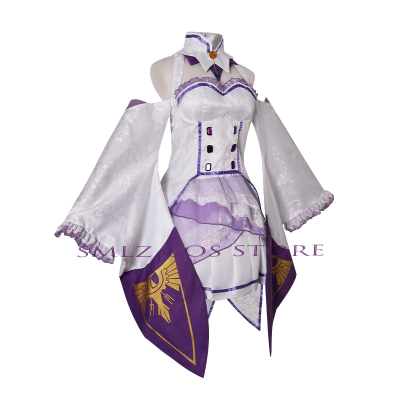エミリアコスプレアニメ再ゼロカラハジメル異世界生活衣装白制服 - Anime Cosplay Ladies のレビューと価格