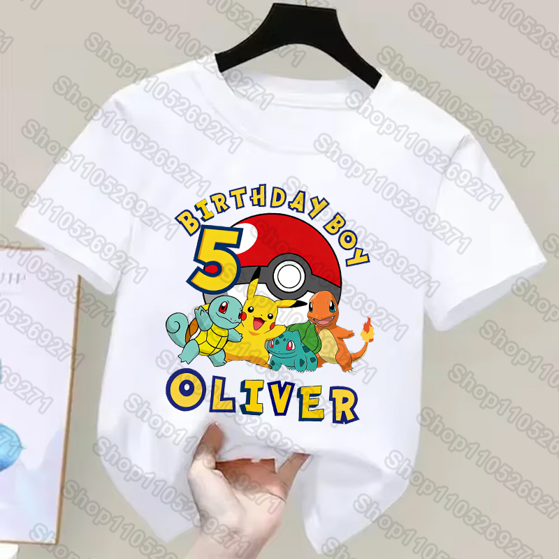 ポケモン子供 Tシャツピカチュウ誕生日番号 1-9 プリント - Anime Cosplay Pokemon のレビューと価格
