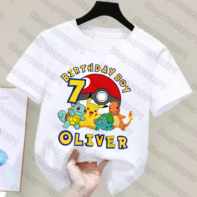 ポケモン子供 Tシャツピカチュウ誕生日番号 1-9 プリント - Anime Cosplay Pokemon のレビューと価格