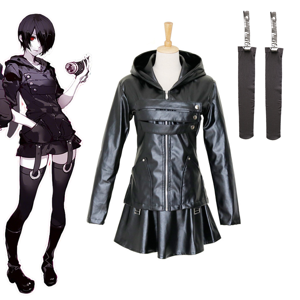 東京喰種 霧島透香 コスプレ衣装 ブラックフェイクレザー衣装 - Anime Cosplay Tokyo Ghoul のレビューと価格