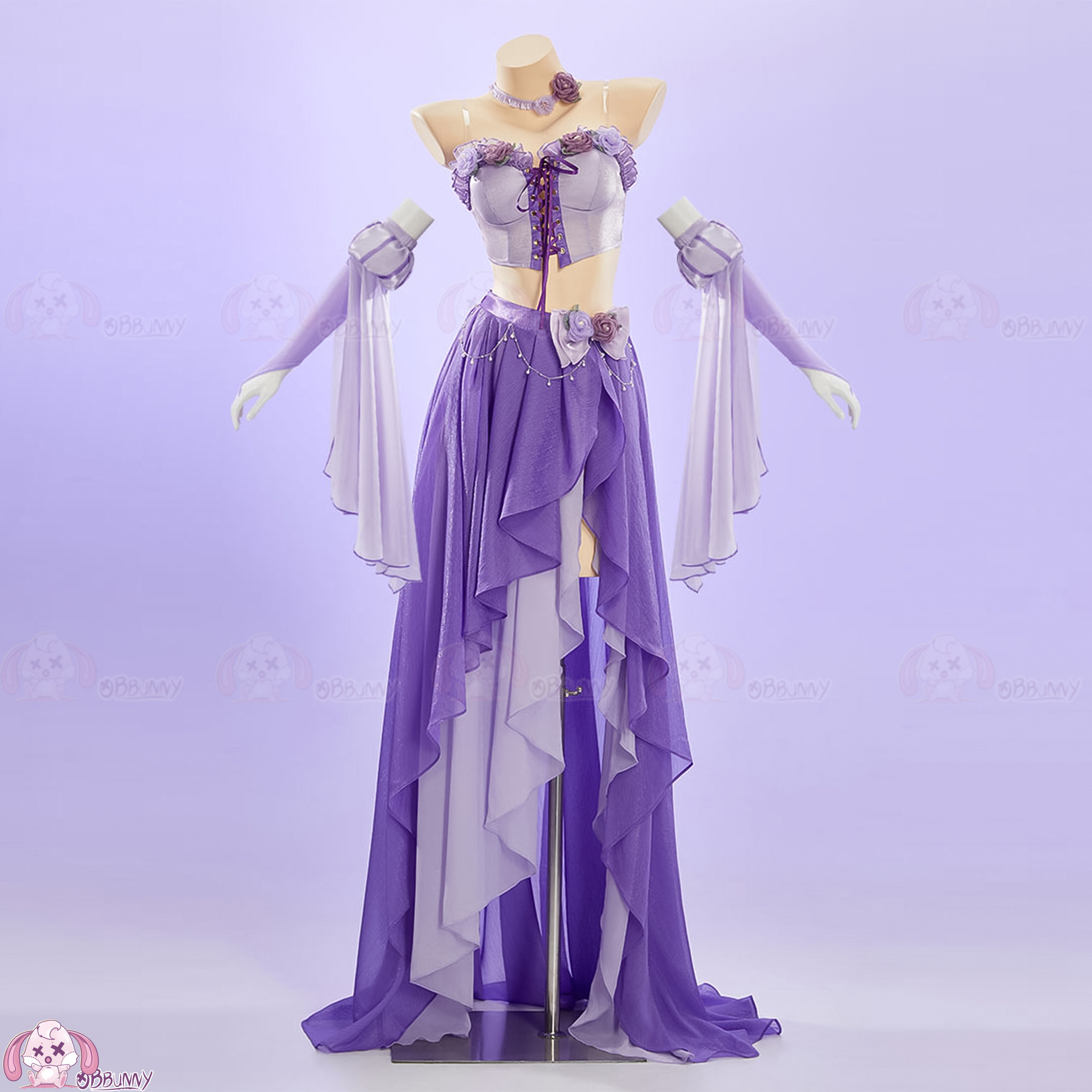 紫の花の妖精ライトエルフ妖精ダンスドレスコスプレ衣装、同人印 - Anime Cosplay Dance のレビューと価格