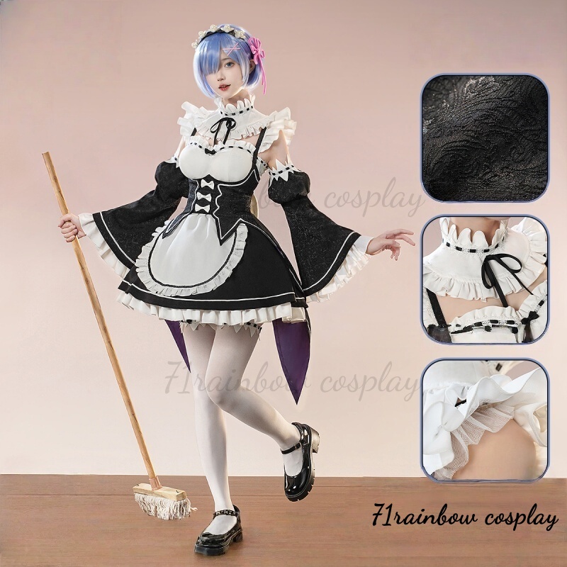 Re:ゼロから始める異世界生活 レム メイド コスプレ 女性 - Anime Cosplay Rem のレビューと価格