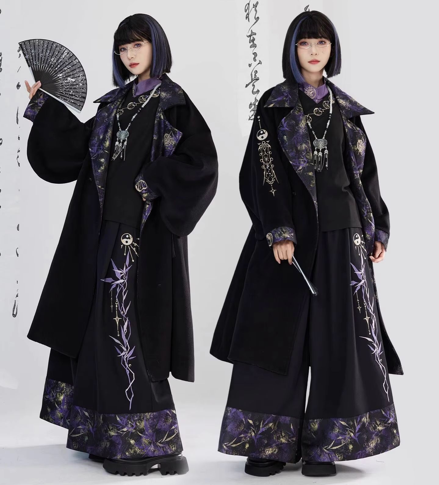 新しい中国風国風重工業刺繍織りゴールドウール生地コートフィエ - Anime Cosplay In Chinese のレビューと価格