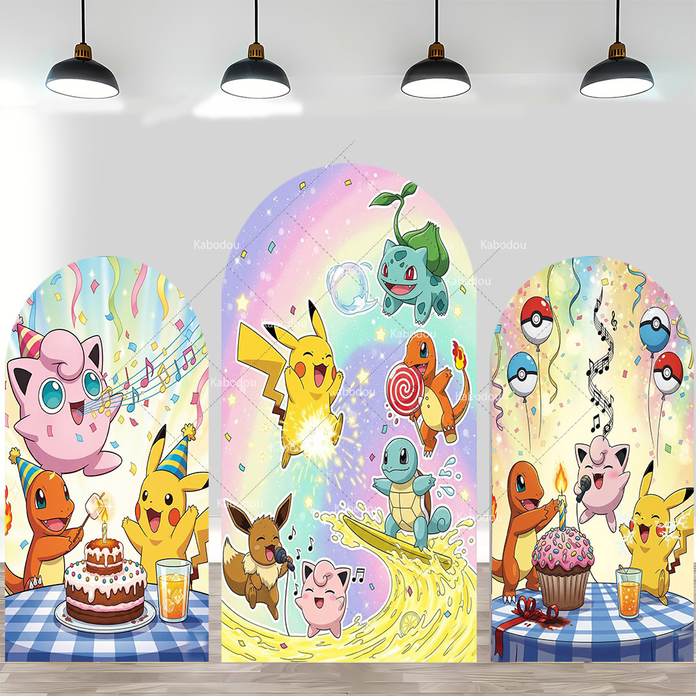ポケモンピカチュウ背景アーチカバー男の子女の子誕生日パーティ - Anime Cosplay Pokemon のレビューと価格