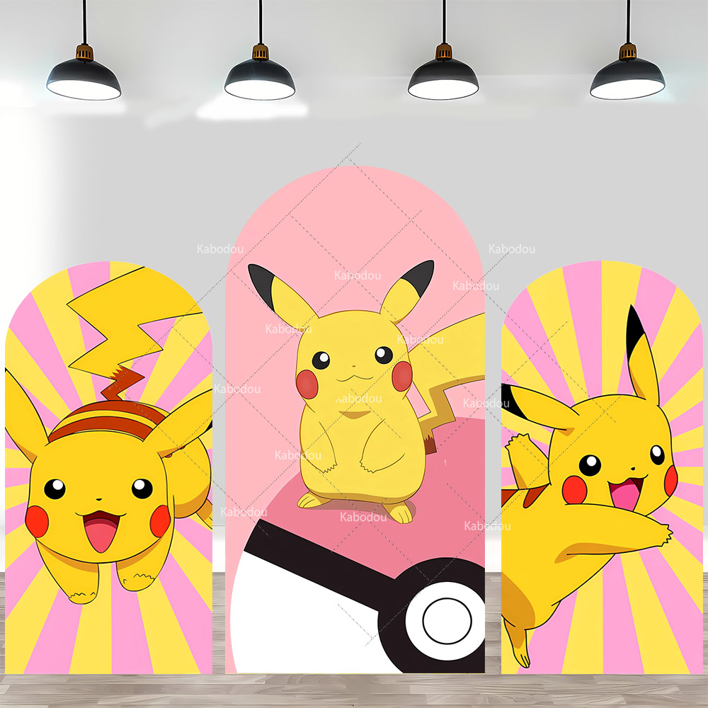 ポケモンピカチュウ背景アーチカバー男の子女の子誕生日パーティ - Anime Cosplay Pokemon のレビューと価格