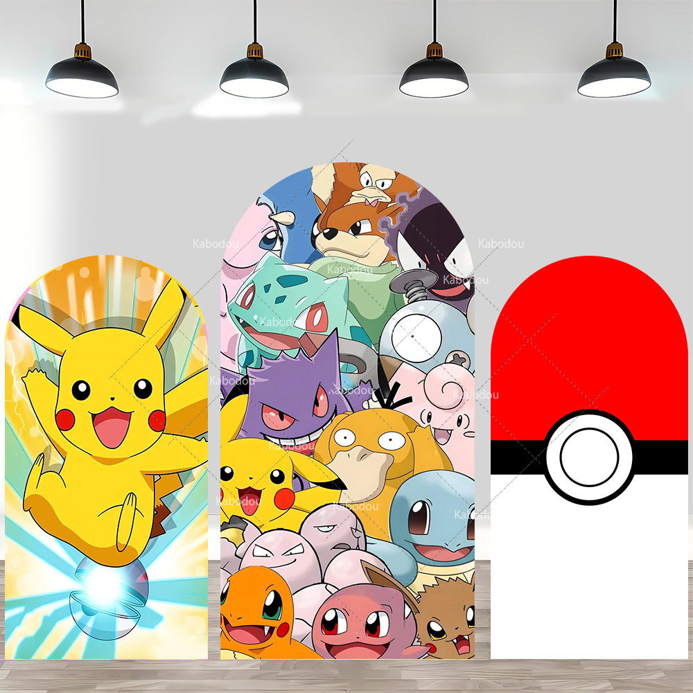 ポケモンピカチュウ背景アーチカバー男の子女の子誕生日パーティ - Anime Cosplay Pokemon のレビューと価格