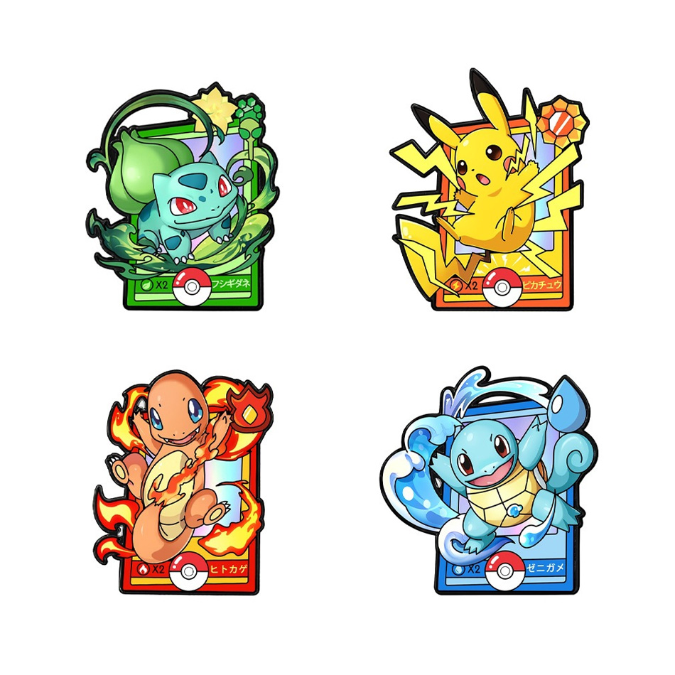 ポケモンエナメルピン4個セット、かわいいピカチュウ、ヒトカゲ - Anime Cosplay Pokemon のレビューと価格